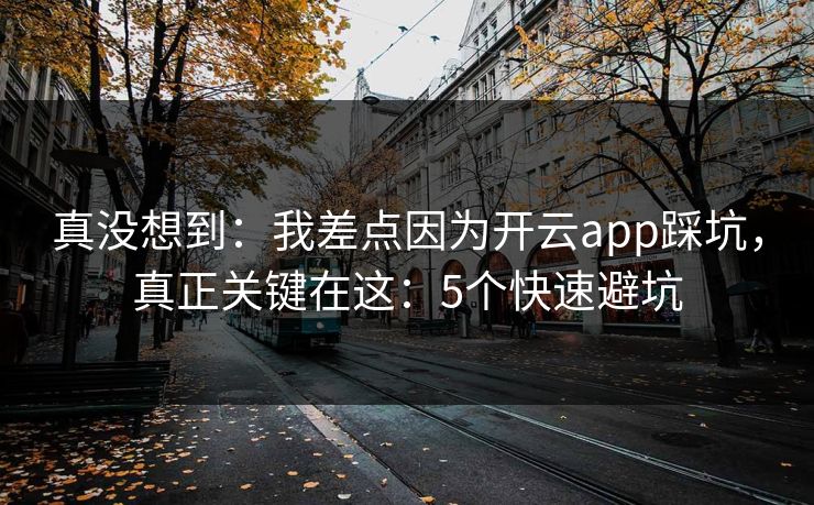 真没想到:我差点因为开云app踩坑,真正关键在这:5个快速避坑 真没想到:我差点因为开云app踩坑,真正关键在这:5个快速避坑