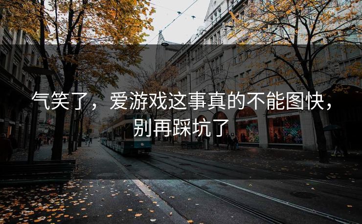 气笑了,爱游戏这事真的不能图快,别再踩坑了 气笑了,爱游戏这事真的不能图快,别再踩坑了